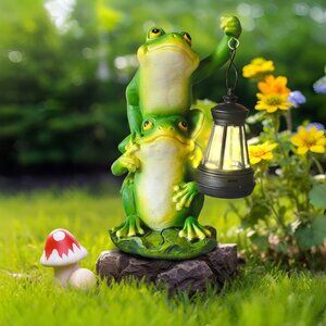 Unique Housewarming Solar Frog Satues For Yard Decorations Outdoor Patio Decor